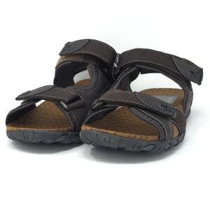Nunn Bush Rio Bravo Brown Leather Three-Strap Sandals 7M